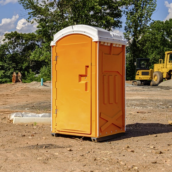 how often are the portable restrooms cleaned and serviced during a rental period in Hanceville